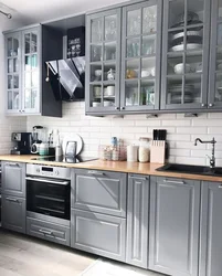 Photo of kitchen white gray wood