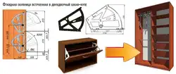Өлшемдері бар дәліздегі аяқ киім сөресі фото