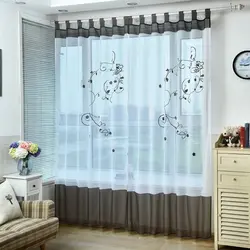 Design of curtains for a window with a balcony door in the bedroom