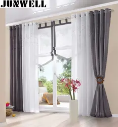 Design Of Curtains For A Window With A Balcony Door In The Bedroom