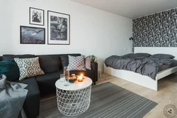 Room design bedroom with sofa and bed