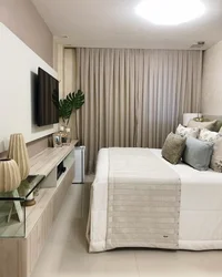 Divan və çarpayı ilə otaq dizaynı yataq otağı