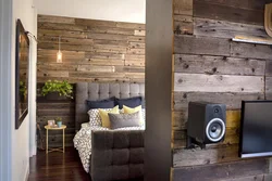 Apartment room design with wood