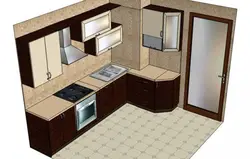 3 by 3 kitchen design with 2 doors