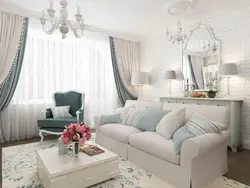 Curtains design living room in a light style
