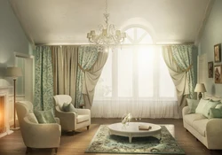 Curtains design living room in a light style