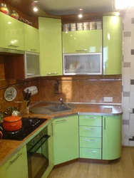 Kitchen design in Khrushchev with left corner