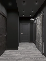 Hallway design gray tiles