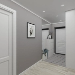 Hallway design gray tiles