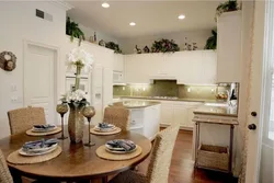 Decorating kitchen with flowers photo