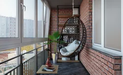 Kərpic divar ilə loggia dizaynı