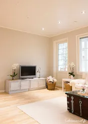 Living room wall design using water-based paint