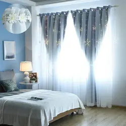 Bedroom window design with tulle