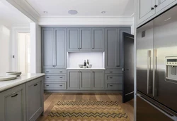 Gray classic kitchen photo in the interior
