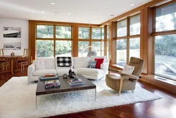Living room with large window design photo
