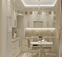 Kitchen interior in light colors in a modern style inexpensively