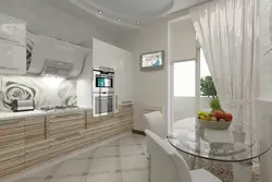 Kitchen interior in light colors in a modern style inexpensively