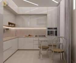 Kitchen interior in light colors in a modern style inexpensively