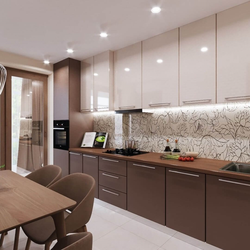 Kitchen interior in light colors in a modern style inexpensively