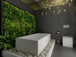 Bathroom design with greenery