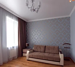 Inexpensive renovation of a living room in an apartment photo