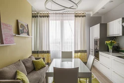 Mətbəx interyeri 15 kv m balkonlu