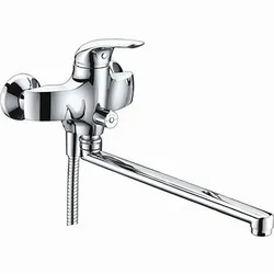 Bath mixer with spout and shower photo