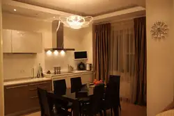 Qəhvəyi rəngdə mətbəx üçün daxili pərdələr