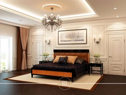 Dark classic bedroom design photo