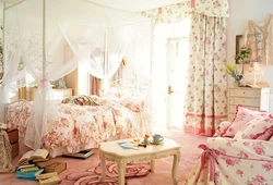 Shabby chic yotoqxonaning ichki uslubi