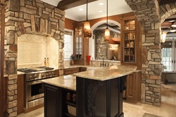 Kitchen with stone in modern design