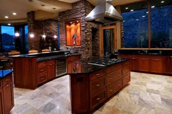 Kitchen with stone in modern design