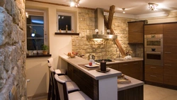 Kitchen with stone in modern design