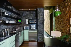 Kitchen With Stone In Modern Design
