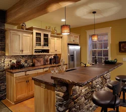 Kitchen with stone in modern design