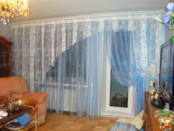 Curtains for the living room with a balcony photo