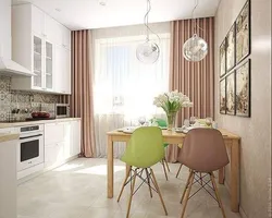 Kitchen design in pastel colors
