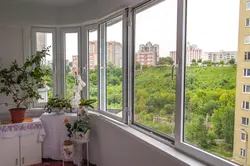 Plastic windows on the loggia photo