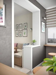 Design of a two-room apartment with a balcony photo