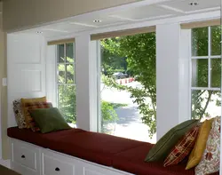 Window sill in the living room interior