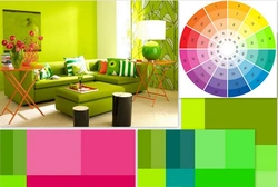 Table of color combinations in the living room interior