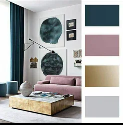 Table of color combinations in the living room interior