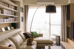 TV by the window living room design