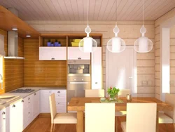 Kitchen in the country from clapboard photo