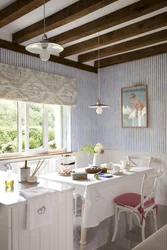 Kitchen in the country from clapboard photo