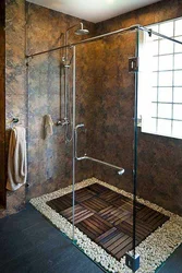Photo of shower in apartment bathroom