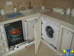 Photo of a kitchen with a dishwasher and washing machine photo