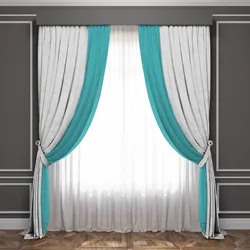 Turquoise gray curtains for the bedroom photo