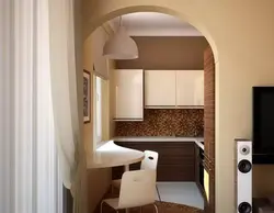 Kitchen interior with door to room
