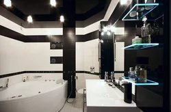 Bath interior with black ceiling